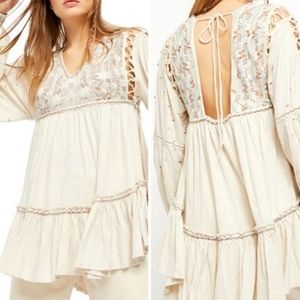 Free People Much Love Tunic Peasant Boho Top Medium